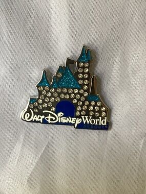 Walt Disney World Castle Pin - Blue and Silver Sparkle